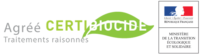 Logotype Certibiocide - Traitement dans le respect des normes françaises et européennes 